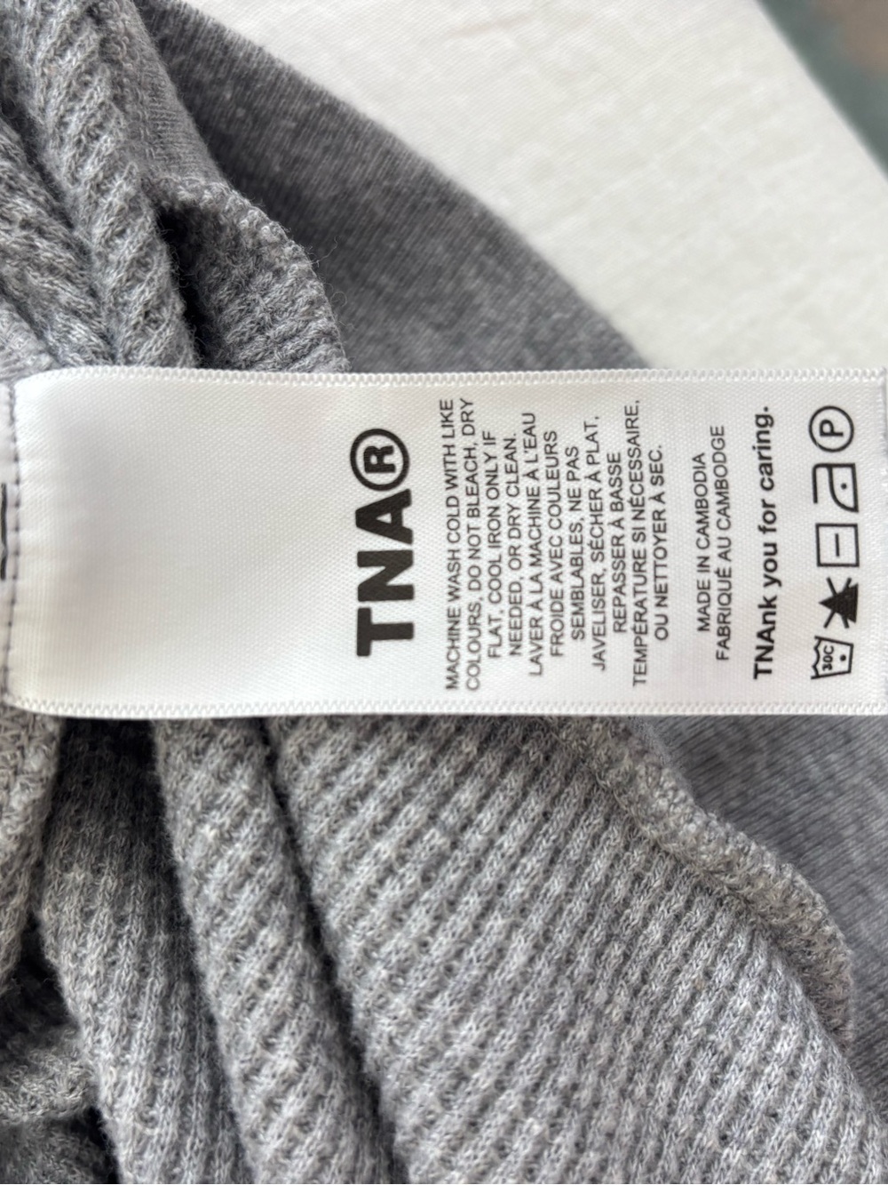 TNA Aritzia cropped waffle zip up hoodie - Picture 4 of 5